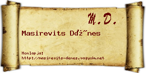 Masirevits Dénes névjegykártya